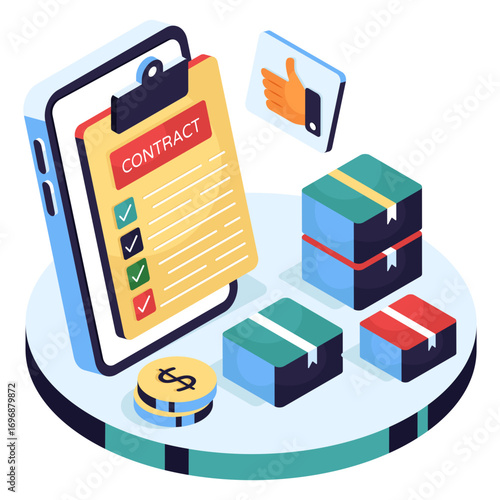 An icon design of logistic contract