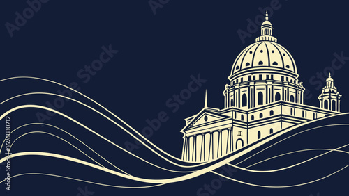 Classical Dome Building With Flowing Lines architecture