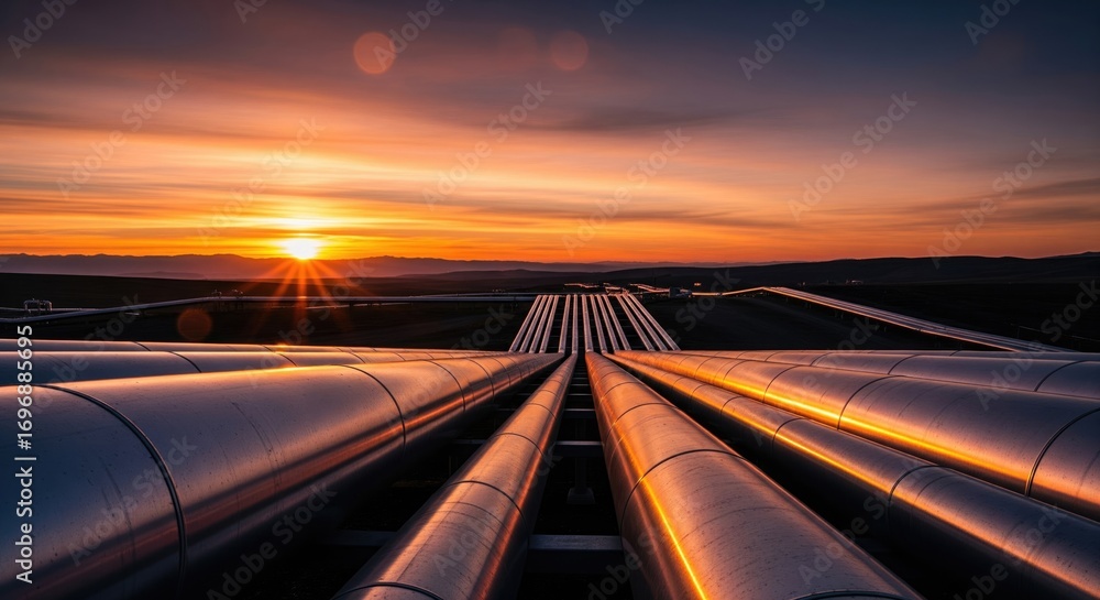 Obraz premium Pipeline at Sunset