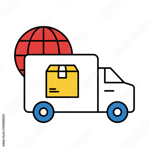 Logistics Icon for freight management, shipment delivery, and supply chain optimization to streamline business operations and transportation.