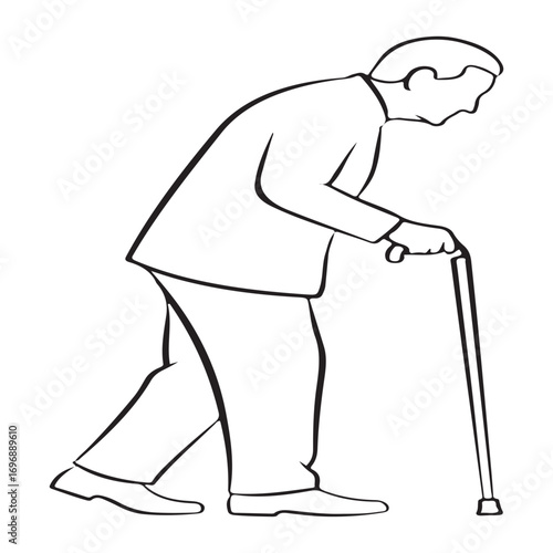 old man with a cane 