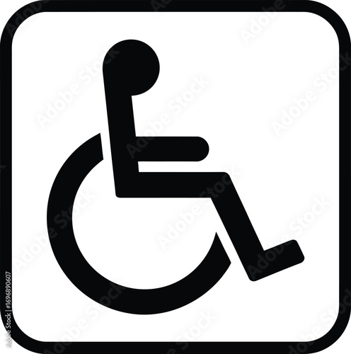 Universal accessible symbol sign for wheelchair users mobility aid accessibility icon