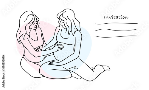 The concept of an invitation to kurys for pregnant women in a women's circle, exchange of feminine energies.