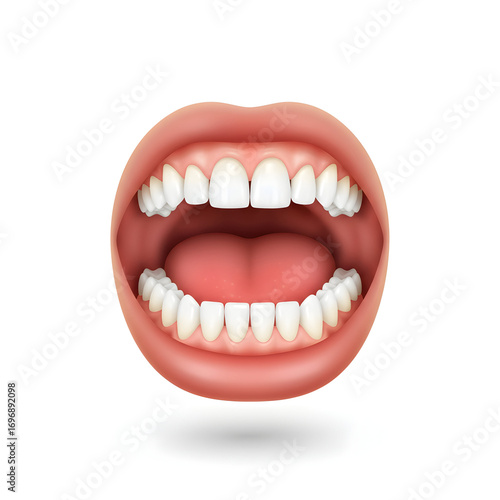 Open Mouth - Realistic 3D model illustration 