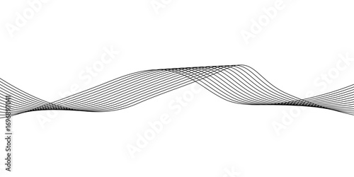 Abstract blue wave pattern vector illustration with a smooth flowing curve design on a light background