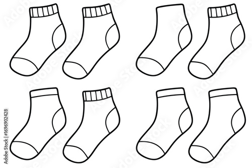 Four striped socks clothing apparel