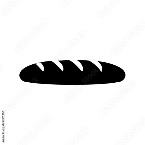 Silhouette of a loaf of bread with crust markings on a white background