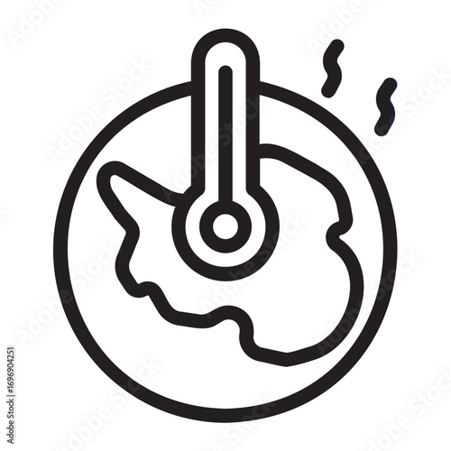global warming line icon