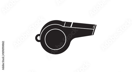 Black silhouette of whistle on white background