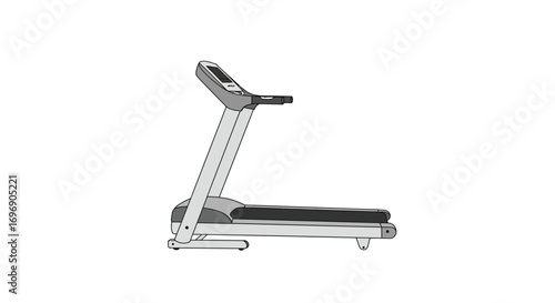 Modern treadmill for home fitness in minimalist style