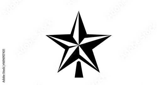 Abstract geometric star with bold black and white design