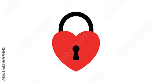 Heart shaped lock with keyhole symbolizing love and security