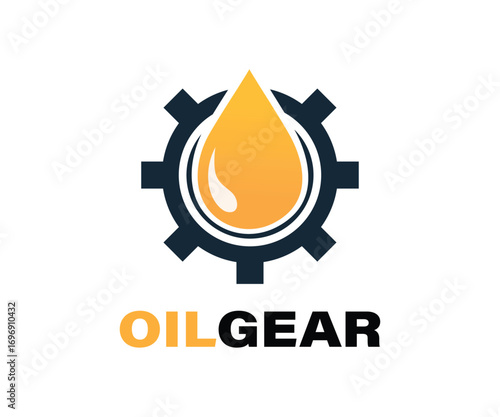 Cog gear with oil drop logo