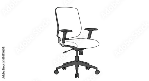 Modern office chair with adjustable armrests and ergonomic design
