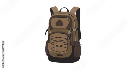 Stylish brown backpack for outdoor adventures in minimalistic design