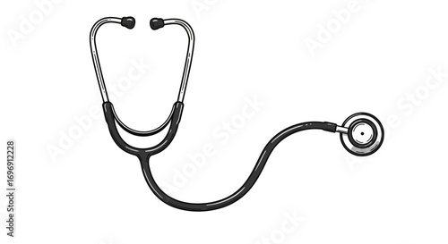 Realistic medical stethoscope on white background for healthcare concepts