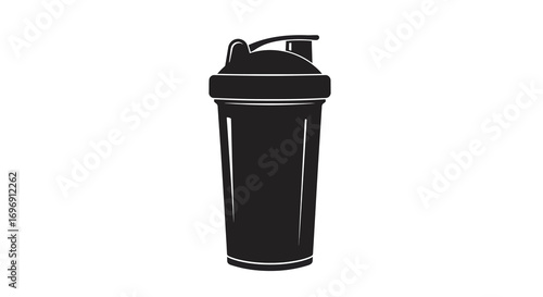 Silhouette fitness shaker bottle isolated on white background