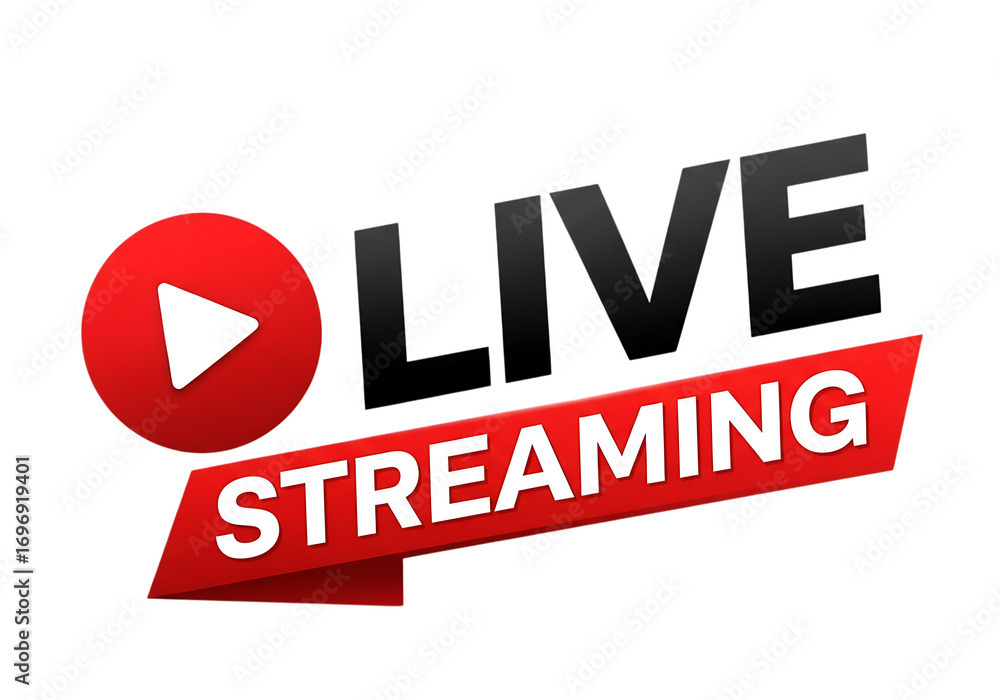 Fototapeta premium Live Streaming Icon Modern Sign Design for Social Media Platform