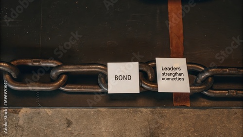 Chain Links with Words Bond and Leaders Strengthen Connection