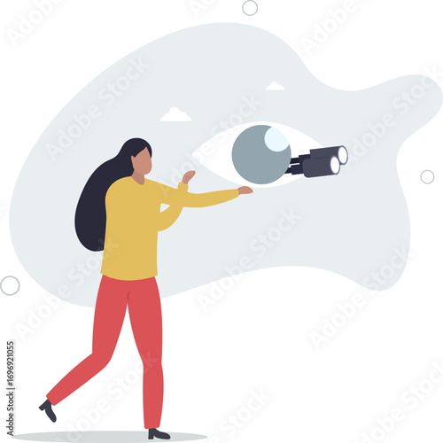 Business vision, eye looking for opportunity or discover success idea, leadership visionary look forward for future,life and employment of people.