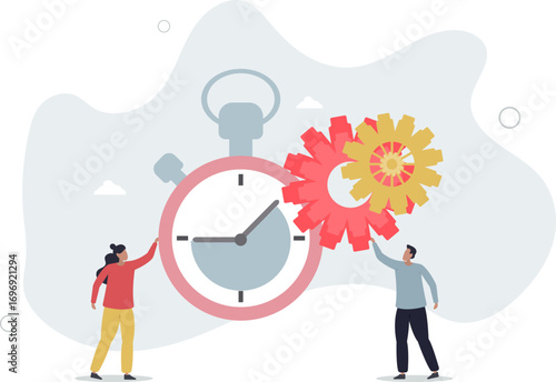 Efficiency or productivity, manage resources and time to optimize best work result, increase performance with effective process.life and employment of people.