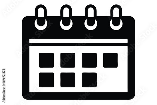 Black outline of a calendar with multiple dates displayed in a grid format