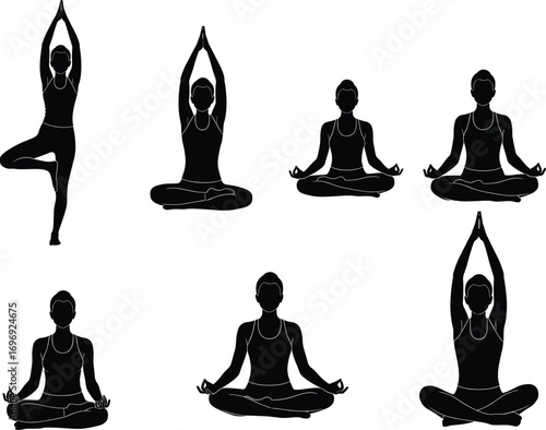 silhouette of a yoga