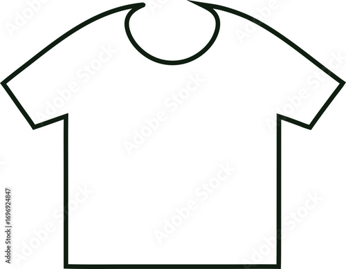 Simple T-shirt line outline vector artwork, ideal for fashion brand identity, clothing logos, lifestyle marketing, and apparel graphics.