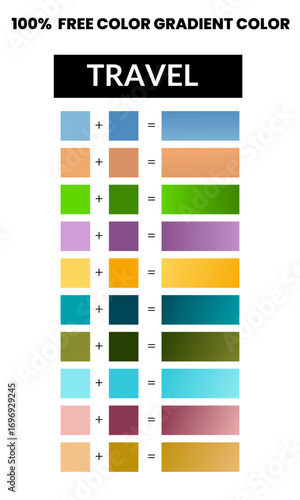 10-Color Gradient Palette 2026 – Smooth Color Transitions for Modern Design, UI, Branding & Digital Art