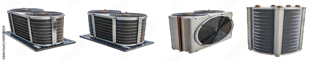 Fototapeta premium Industrial air conditioning units for effective climate control and energy efficient ventilation systems