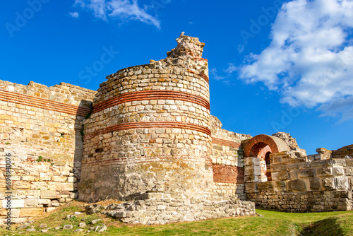 Partial view of the Western fortress wall in Old Town Nessebar, Burgas Province, Bulgarian Black Sea coast