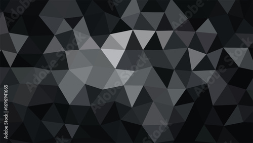 Dark Gray Geometric Polygon Background abstract black
