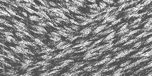 Vintage grunge black and white fabric texture background with a distressed, snowy, and icy surface pattern