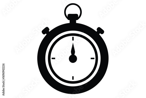 Black Stopwatch Icon Showing Half Past the Hour for Timing and Deadlines