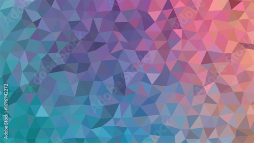 Geometric low poly background in shades of blue purple and pink