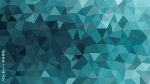 Teal and dark blue geometric low poly background abstract
