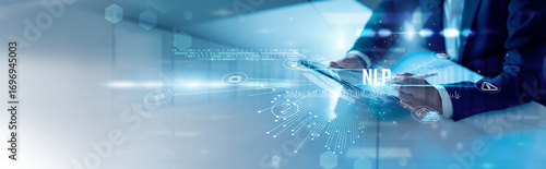 Canvastavla Businessman analysis natural language processing (NLP) and speech recognition, t