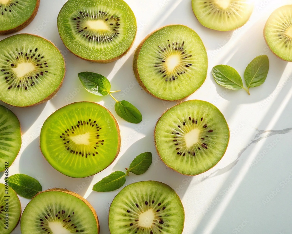 Fototapeta premium Sliced kivi in natural Light 