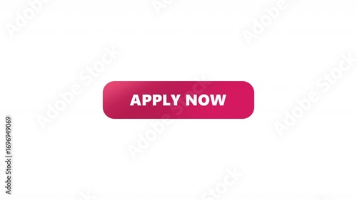 APPLY NOW Button. Simple, clean animation perfect for websites or apps UI,UX,GUI. animation on white background 4k video