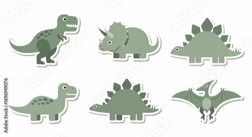 Dinosaur Sticker Set T-Rex, Triceratops, and More
