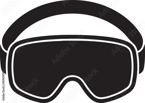 Safety goggles silhouette vector, ski goggles icon, goggles icon, ski goggles icon for winter sports vector illustration