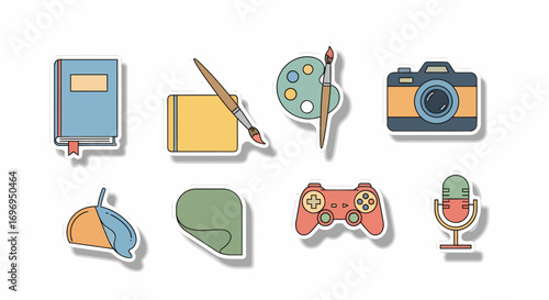 Creative Hobby Icons  Painting, Photography, Gaming & More