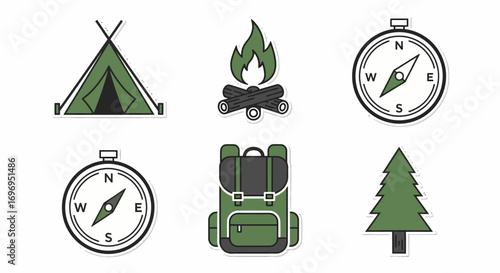 Camping Adventure A Collection of Outdoor Icons for Your Next Trip