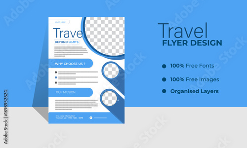 2026 Modern Travel Flyer Template – Editable Vacation & Tourism Brochure Design for Promotions & Events (PSD, AI, Print-Ready)
