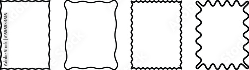 Circle and scalloped frames, frames zigzag edge shapes,Geometric zig zag wavy labels, rectangular shapes with squiggly borders, Cute rectangular shapes with undulated borders,
