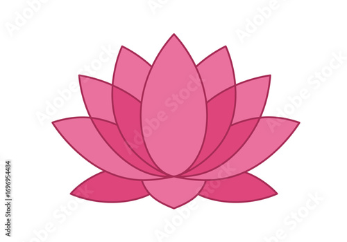Elegant Pink Lotus Flower Illustration.