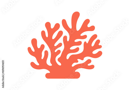 Detailed Illustration of a Vibrant Orange Coral Reef.