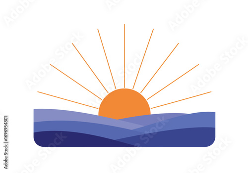 Peaceful Sunrise Over Calm Ocean Waves.