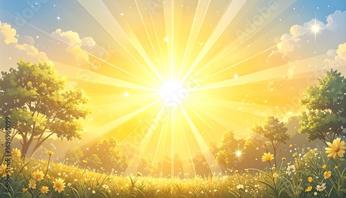 Sunrise over a meadow