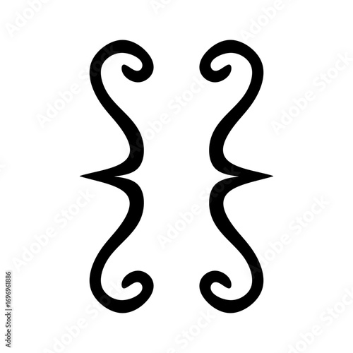 Quote symbol. Curly braces for graphic design isolated on white background. Decorative brackets pair icon. Curvy double brackets, punctuation symbol for mathematics, quote text. Vector